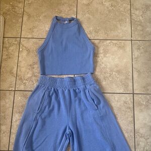 FP Movement by Free People Periwinkle Ribbed Tank and Jogger Set